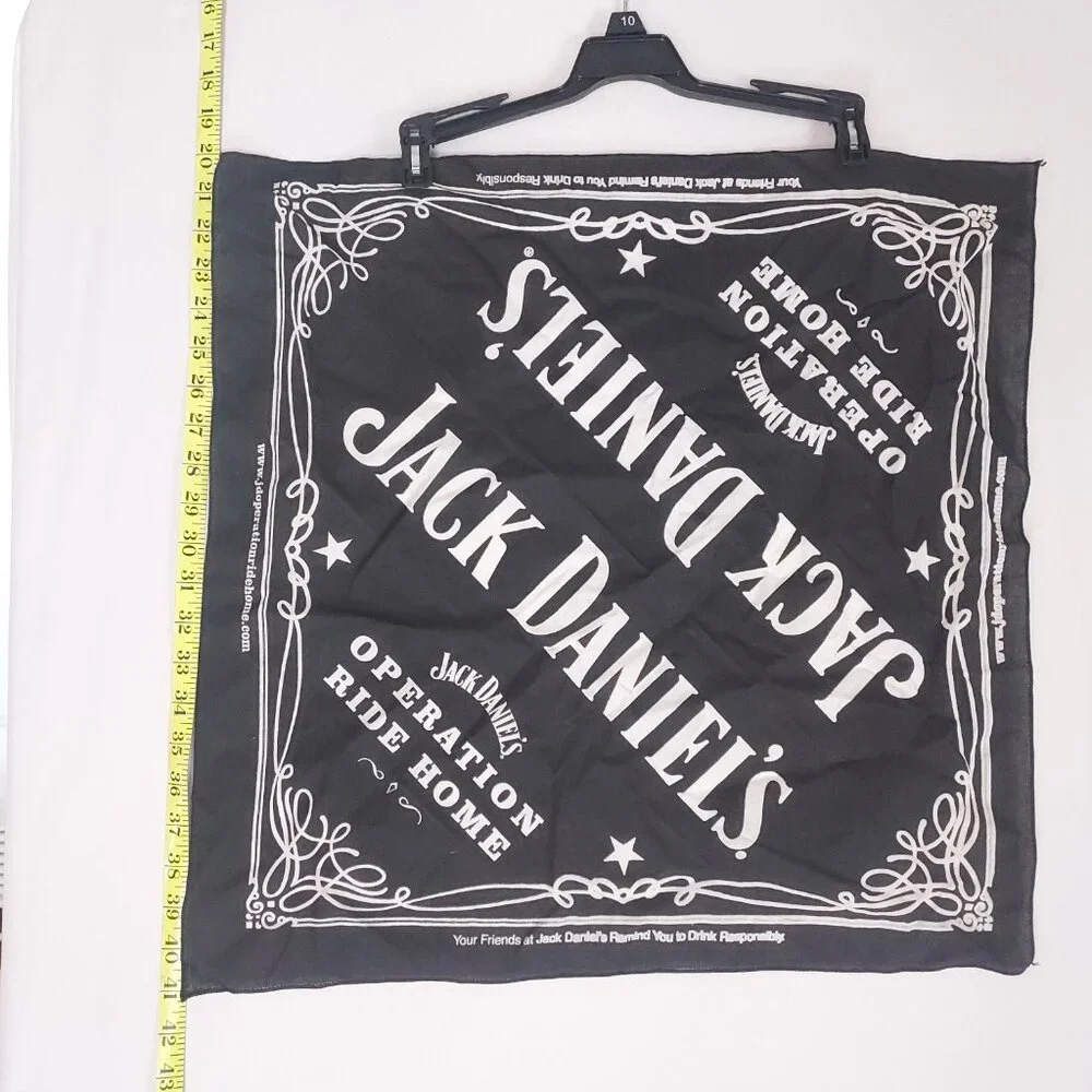 Jack Daniels Bandana Black Old No. 7 Handkerchief Scarf 21